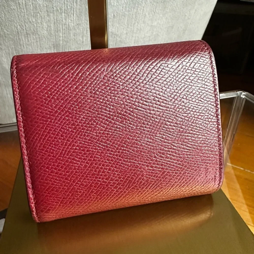 Compact dark red Celine Wallet - Picture 5 of 7